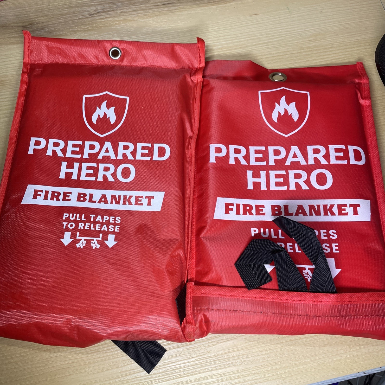 2 Pack New Prepared Hero Fire Blanket 39″×39″ Fiberglass Home Emergency Safety