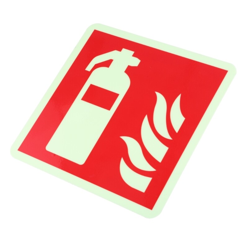 5Pcs Glow in Dark Extinguishers Sign Waterproof for Indoor Outdoor Use