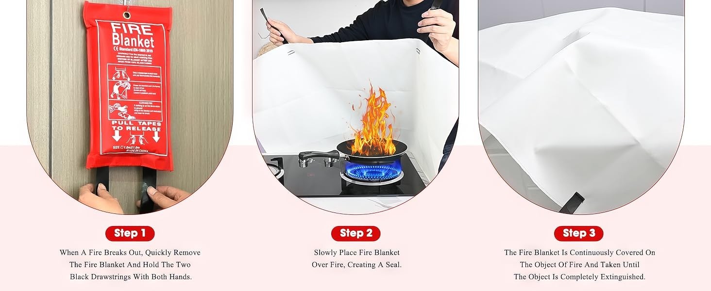Fire Blanket Emergency for Home – 1 Pack/Size 1.0mx1.0m