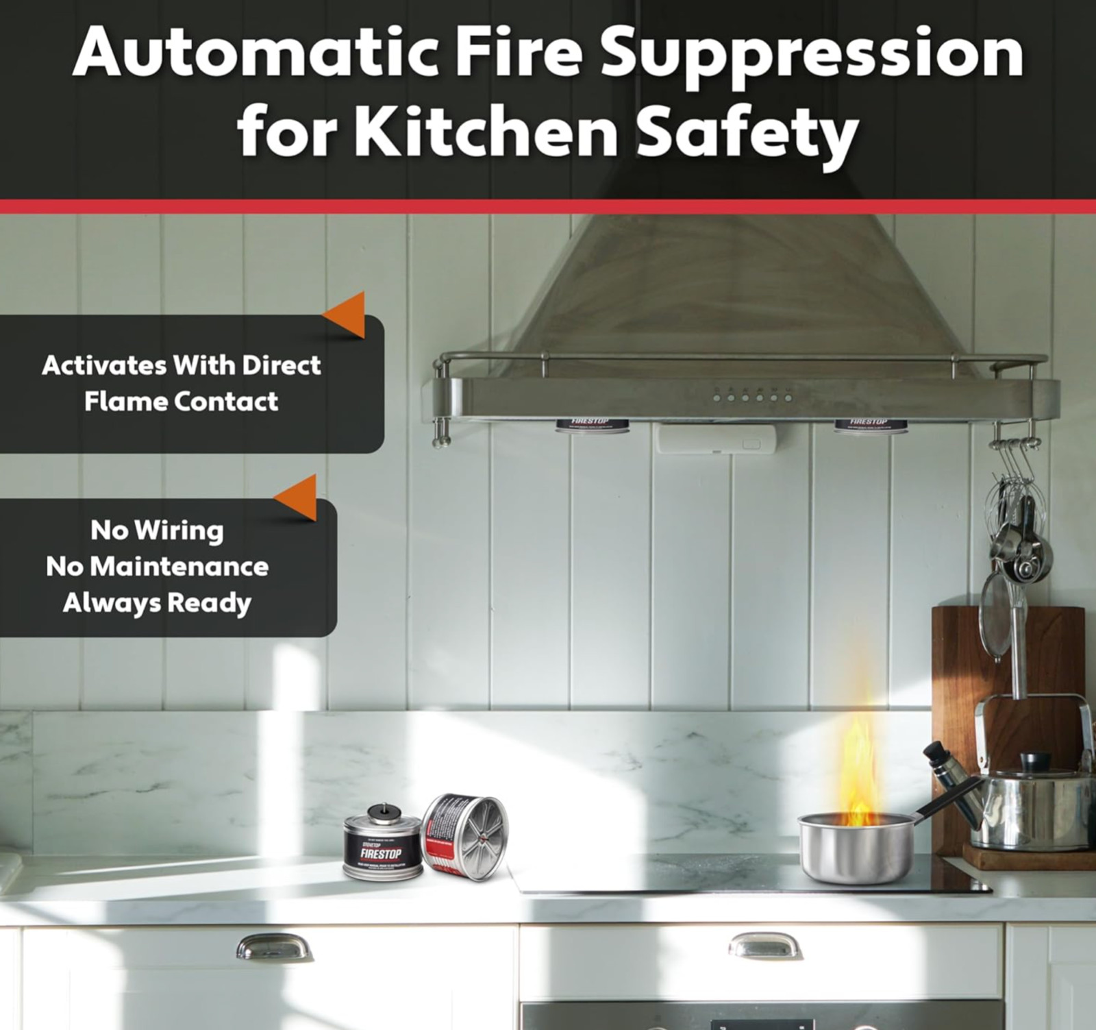 2 Pack StoveTop FireStop 675-3 RangeHood Fire Suppressor Expiration: 2/2032