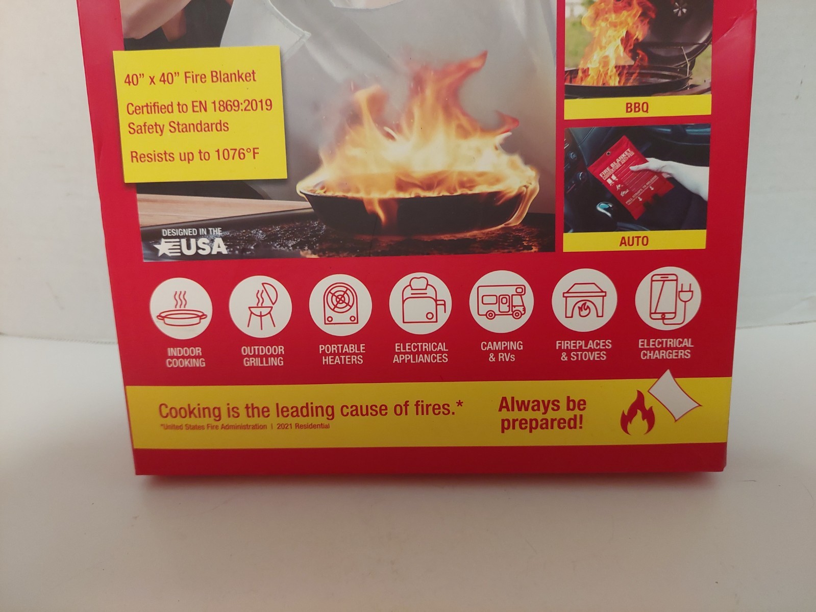 Fire Extinguisher Blanket 2 Pack Light Weight Easy To Use 40 x 40 Inch New