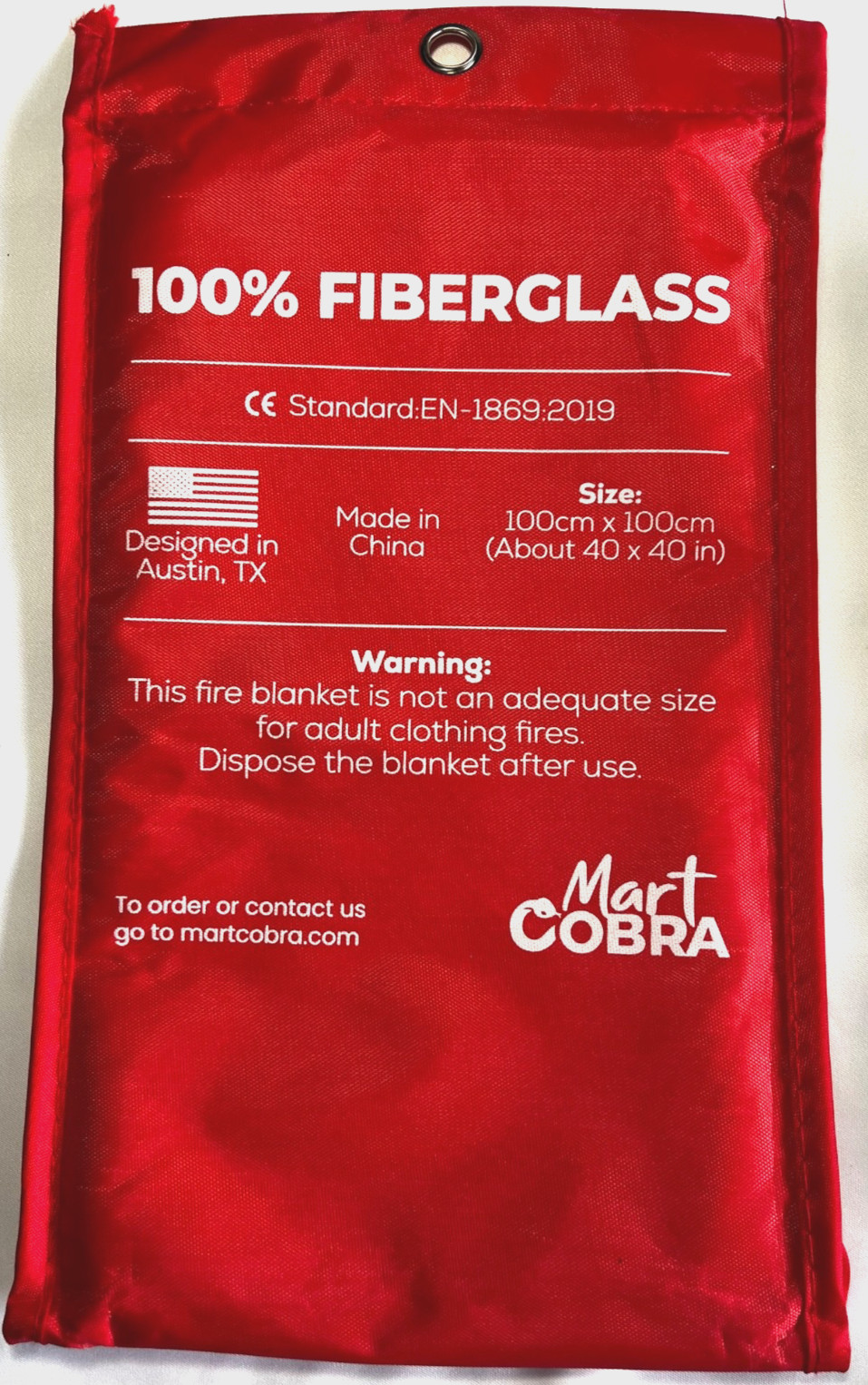 Mart Cobra Emergency Fire Blanket for Home and Kitchen. 40″x40″. Set of 2- NEW