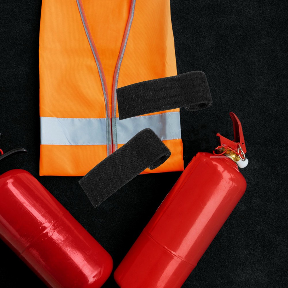 2Pcs Car Fire Extinguisher Fixing Straps Adhesive Reusable Durable Fabric Black