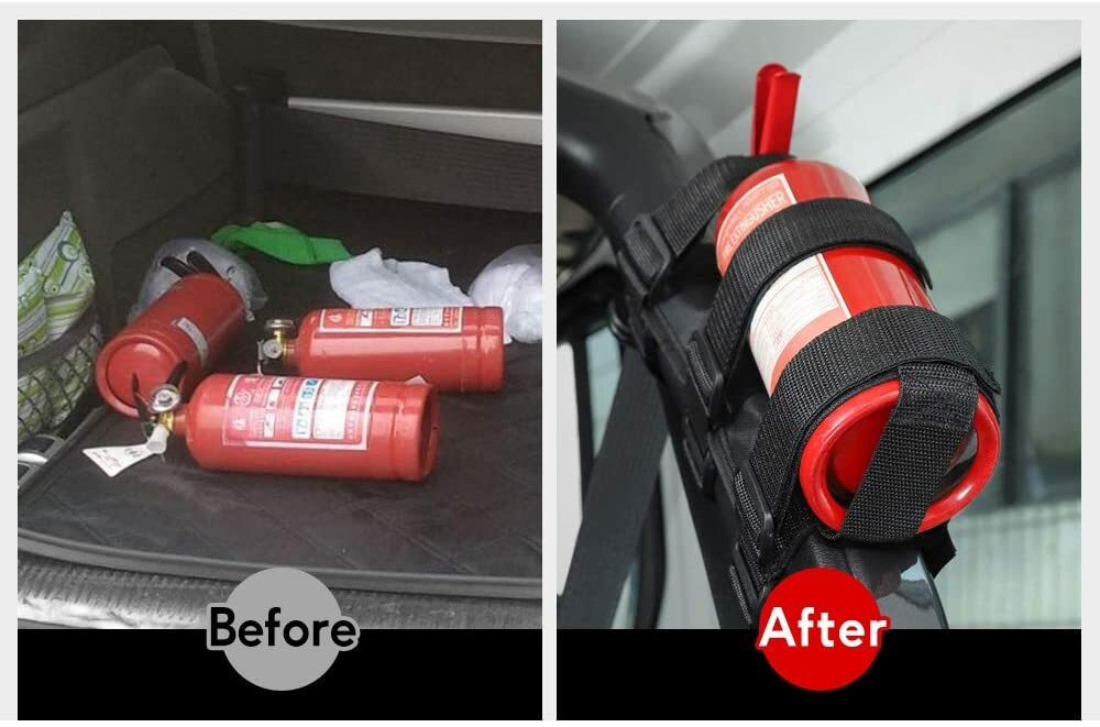 Car Roll Bar Fire Extinguisher Holder Mount Bracket for Jeep Wrangler TJ JKU JL