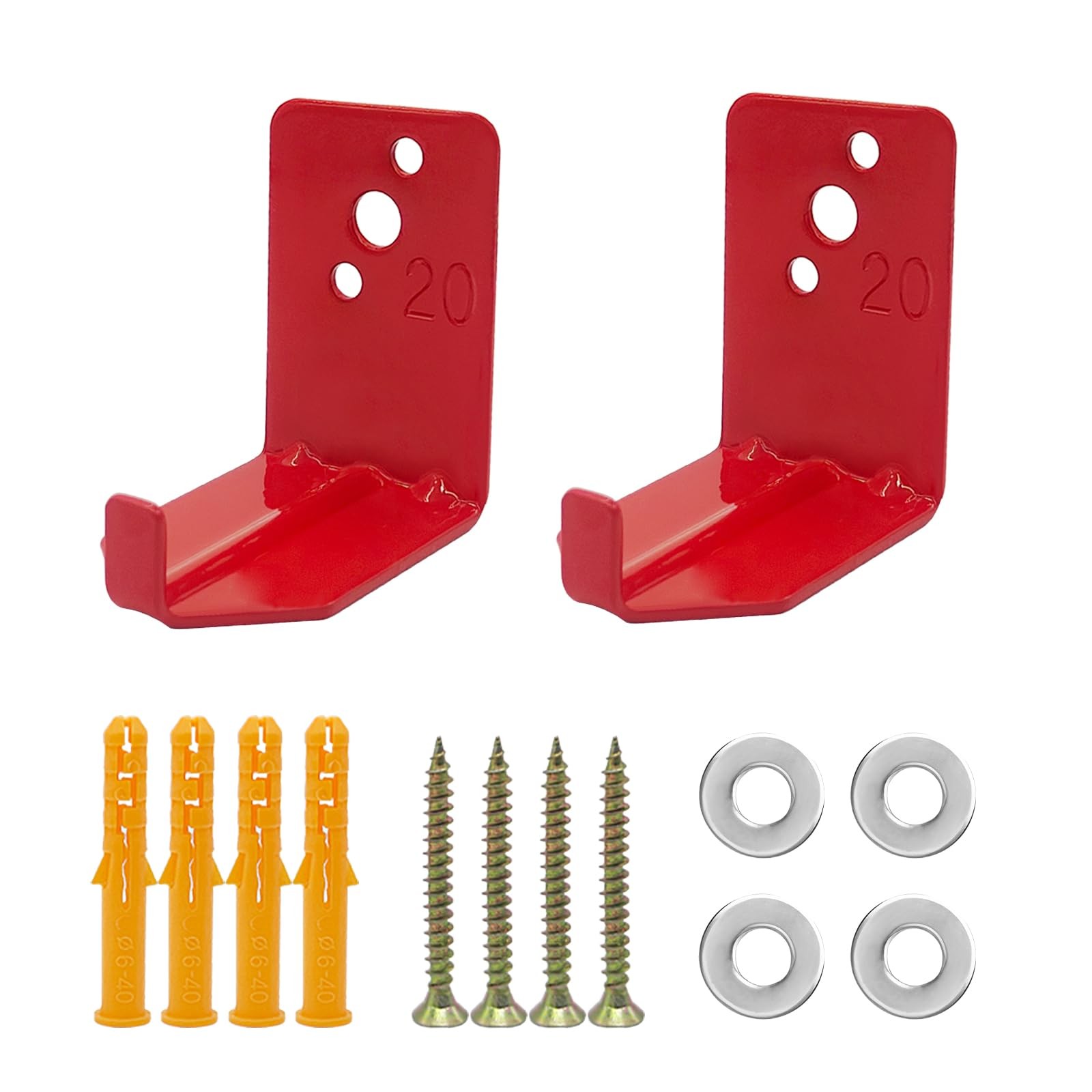 2 PCS Universal Fire Extinguisher Bracket Wall Mount Heavy Duty Hanger Hooks
