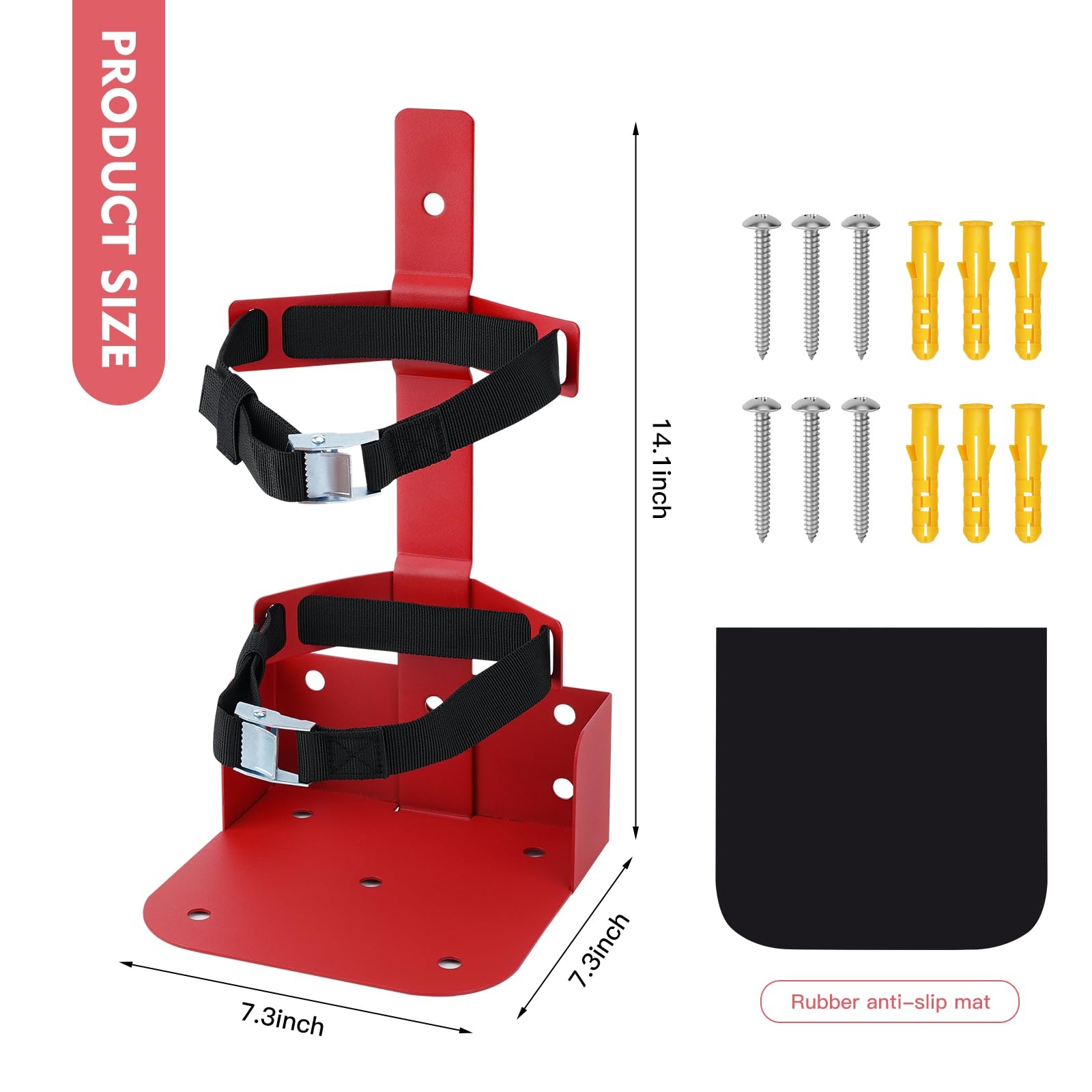 Heavy Duty Vehicle Fire Extinguisher Mount Bracket For 20lb ABC 10lb CO2 Red