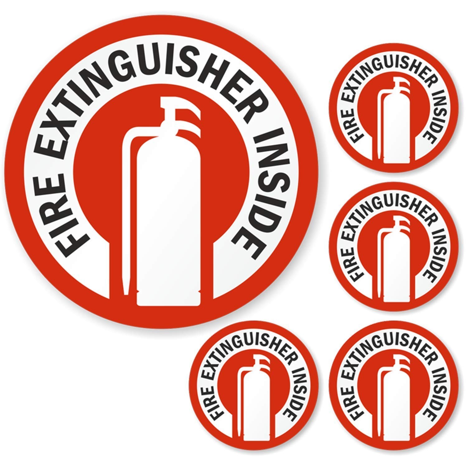 6 Engineer Grade Fire Extinguisher Stickers | Reflective 2.75″ Labels