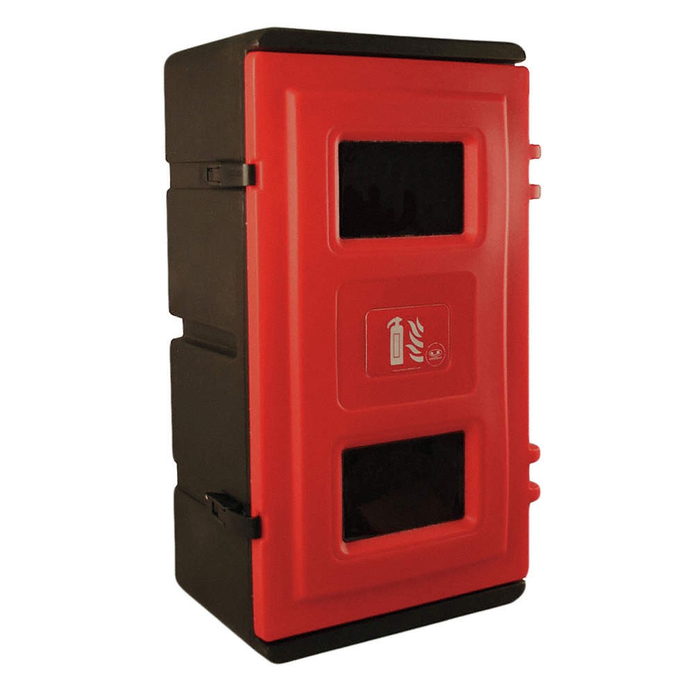 JONESCO JBDE73 Fire Ext. Cabinet,Black; Red,Plastic 6ATL4