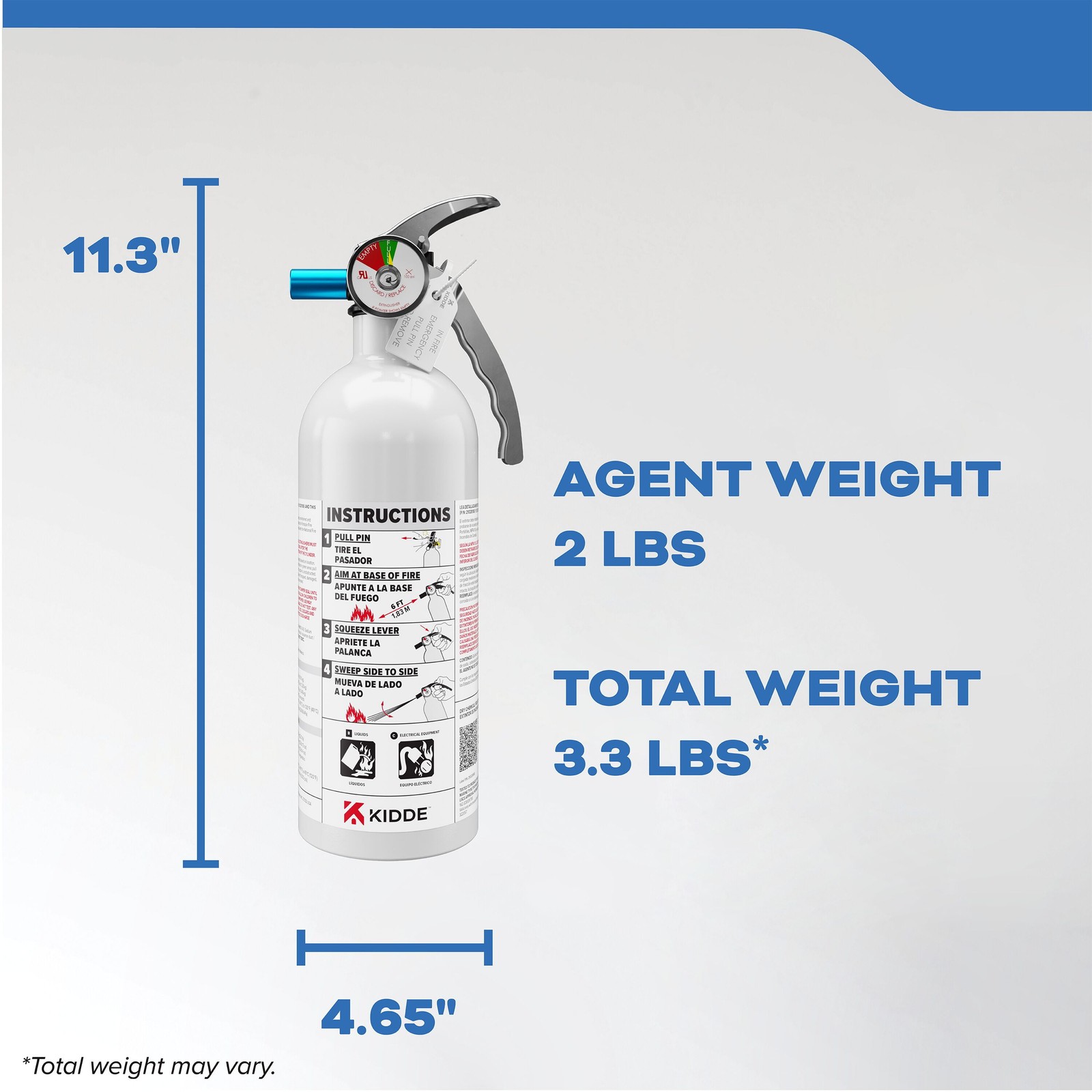 Kidde Mariner 5 Fire Extinguisher for Boats, Single-Use 5BC