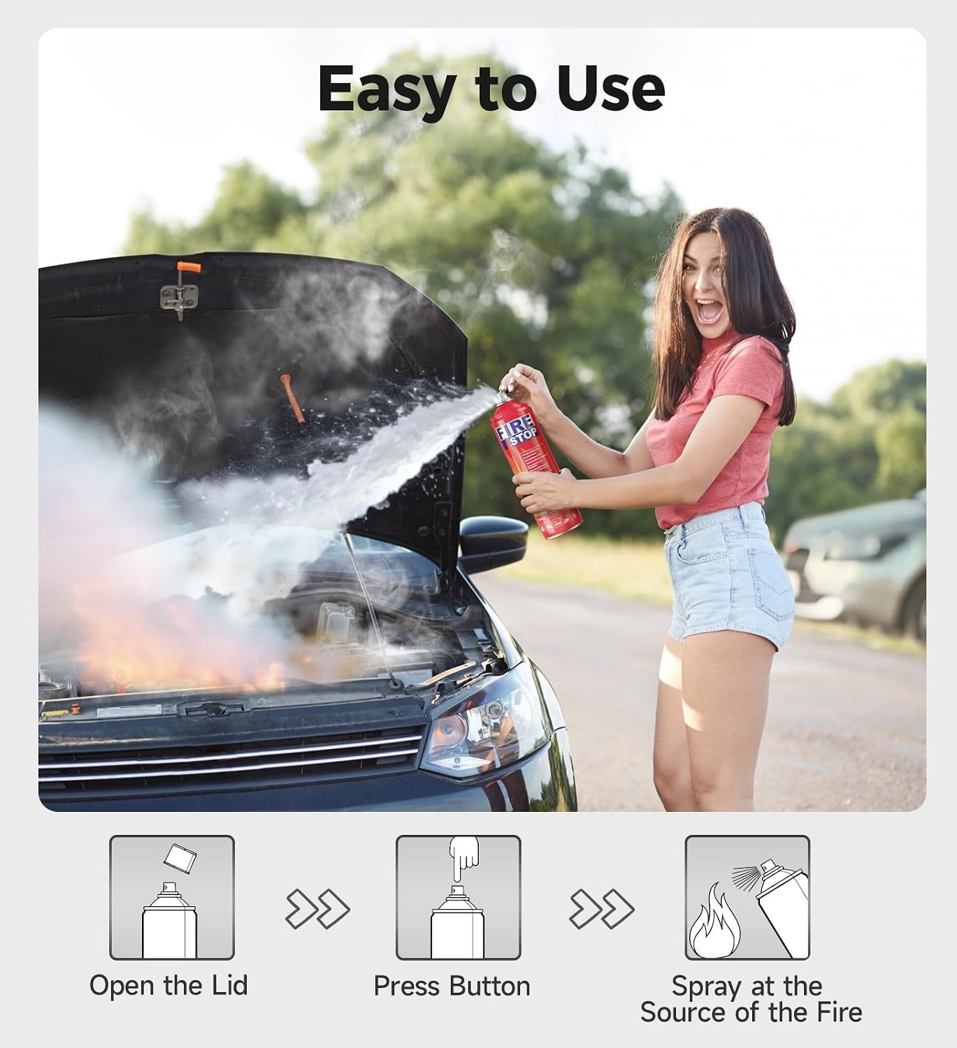 Fire Extinguisher 2 Pack ABCK Portable with Mount Bracket Home Car Kitchen
