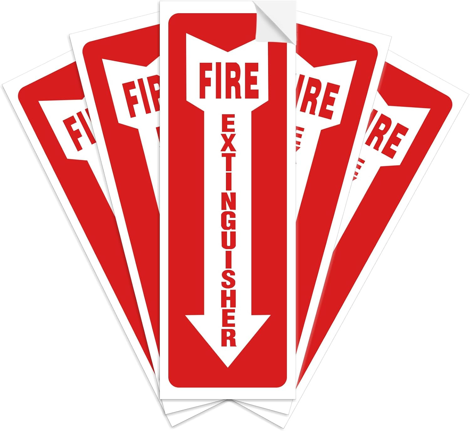 Fire Extinguisher Signs 4 Pack, 80 Mil Thick Plastic for Business & Office Use