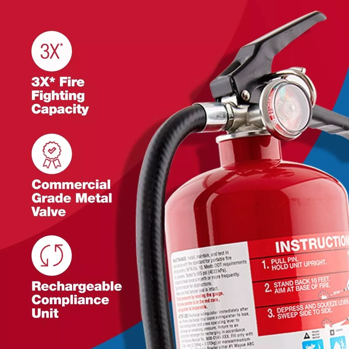 First Alert PRO5 10 lbs Fire Extinguisher UL Rated 3A 40B C Heavy Duty