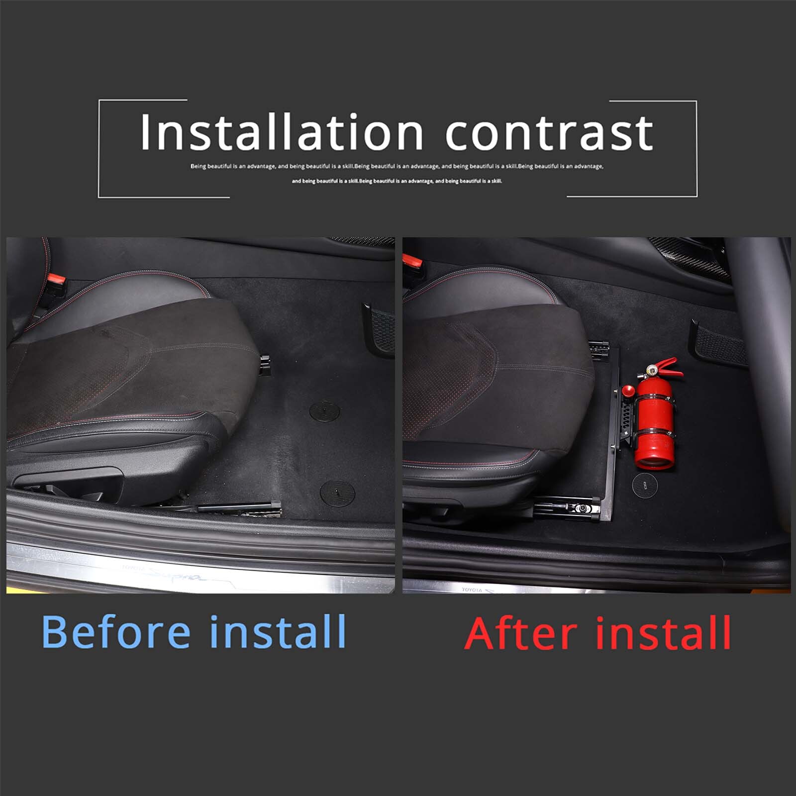 Aluminum Passenger Seat Bottom Fire Extinguisher Bracket For Toyota Supra 19-22