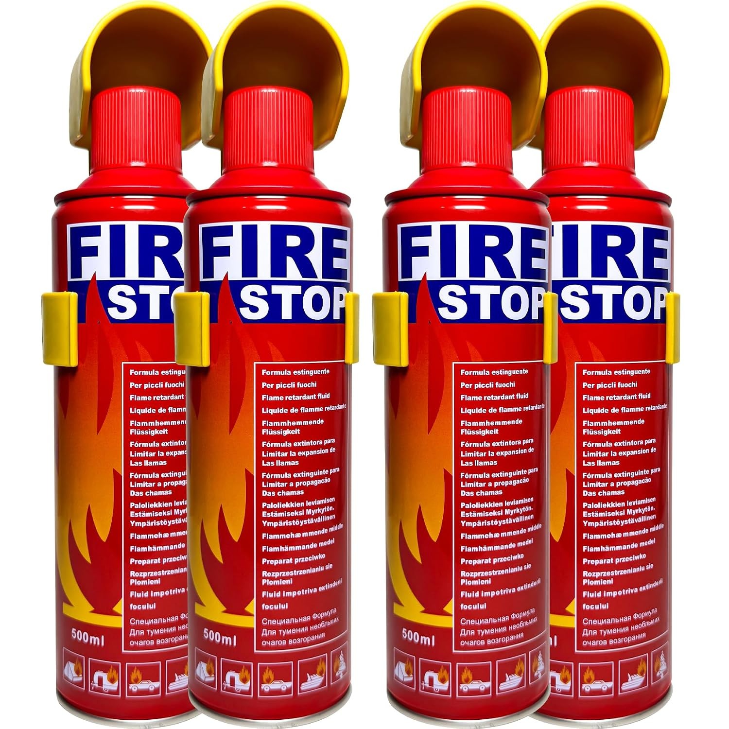 2/4-Pack Fire Extinguisher with Mount Brackets，Portable for Home Kitchen Car Boa