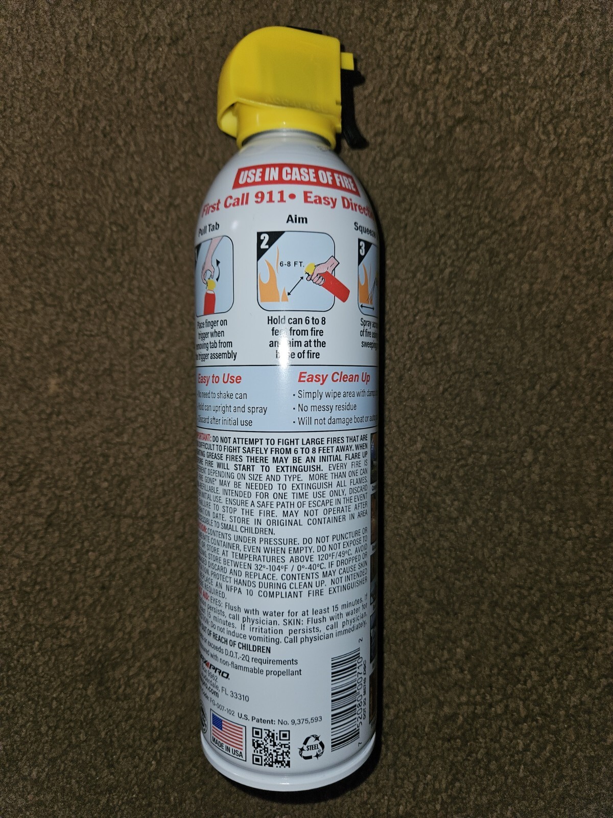 Fire Gone 5-in-1 Compact Fire Extinguisher for Car Grease, Electrical LOT OF 2