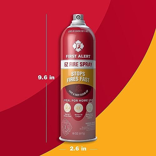 2 Pack First Alert EZ Fire Spray Portable Fire Extinguisher 32 Seconds Discharge