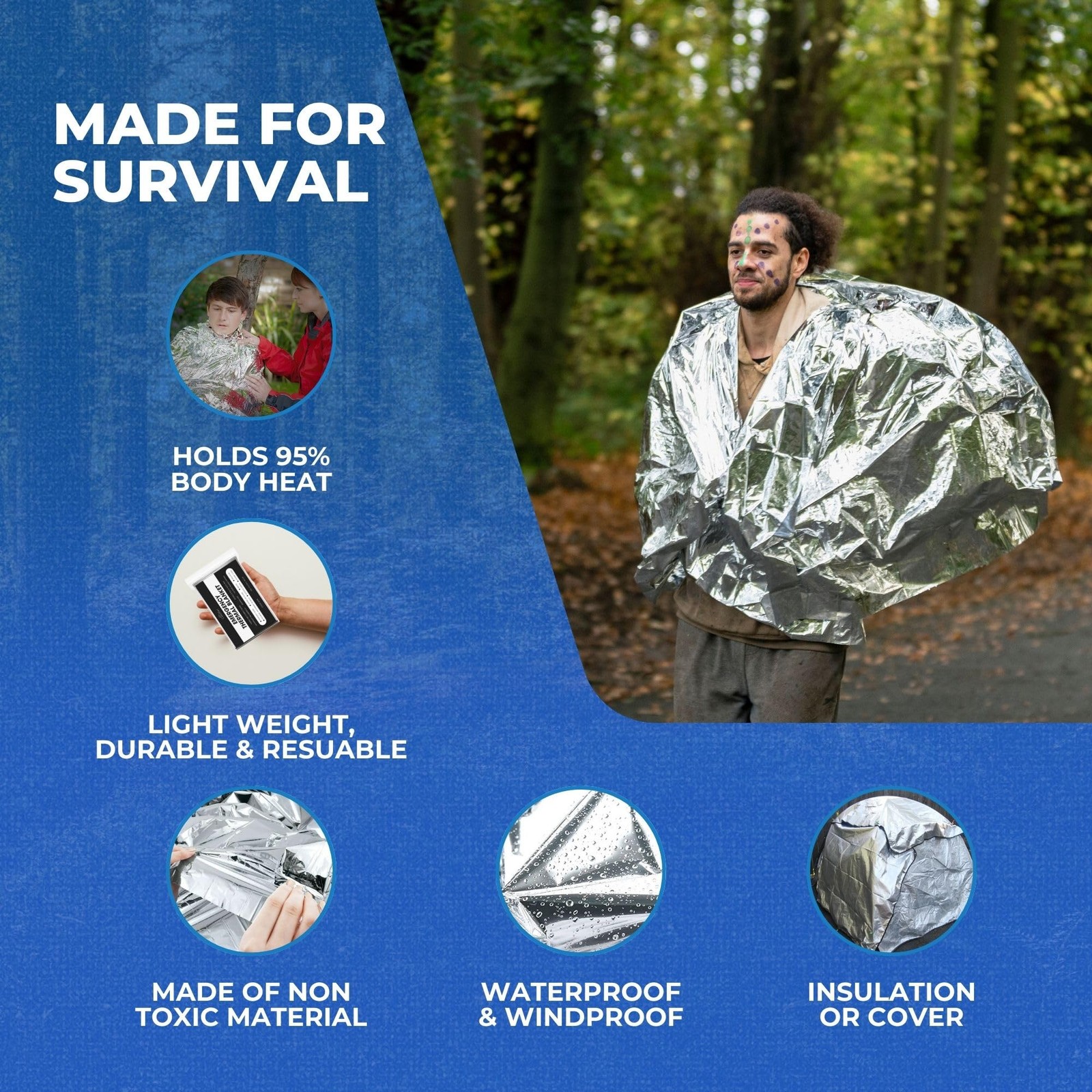 Premium Quality Emergency Blanket Bundle | 10 Tear Resistant Blankets Plus Em…