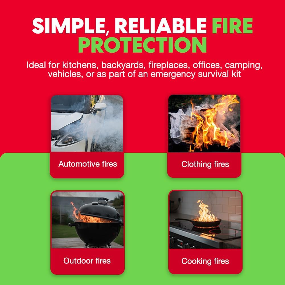 2-Pack Emergency Fire Blanket – ASTM Certified Fire Suppression Blanket for Home