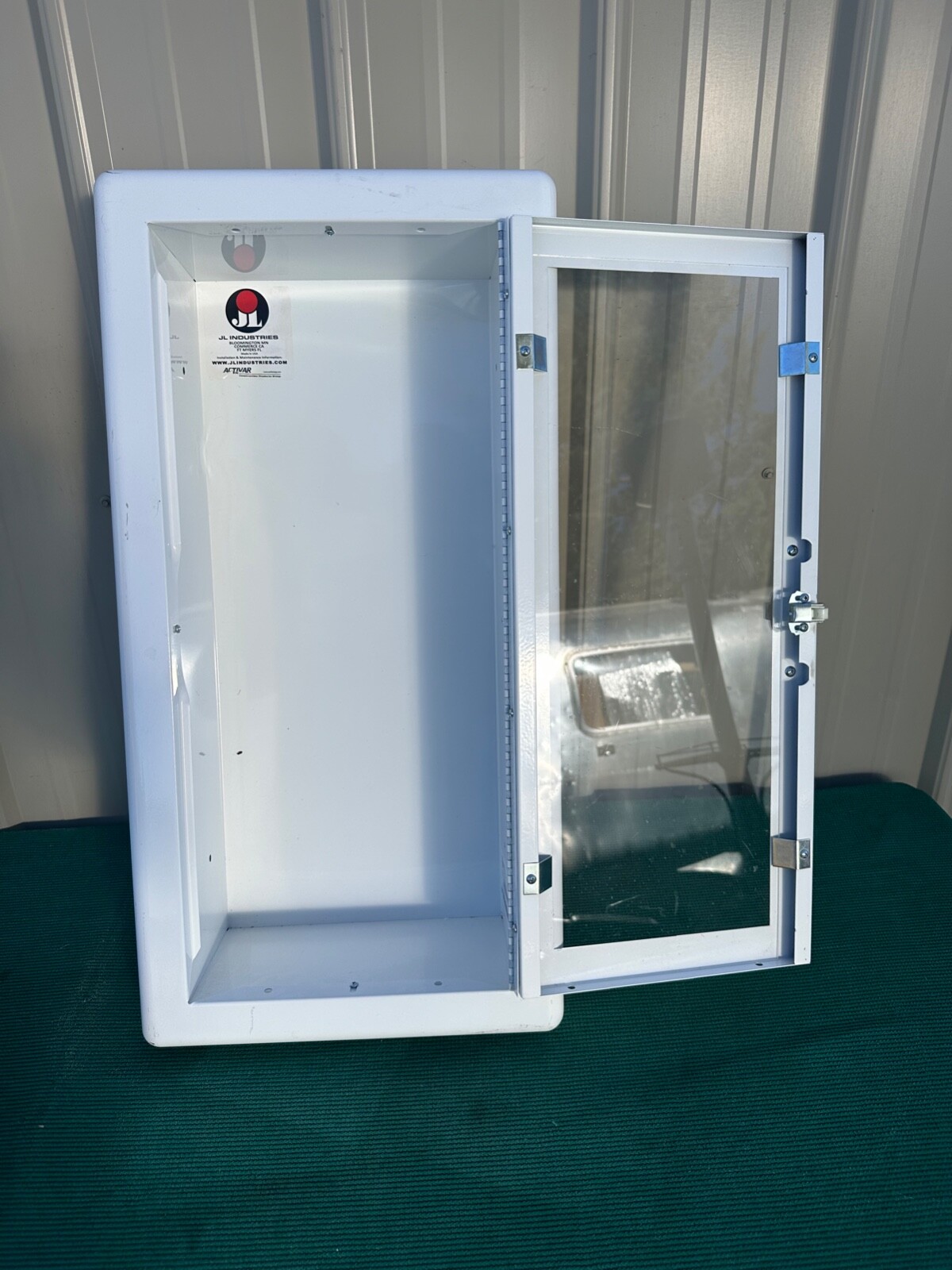 JL Industries Fire Extinguisher Cabinet Steel Construction Vertical Window 27″