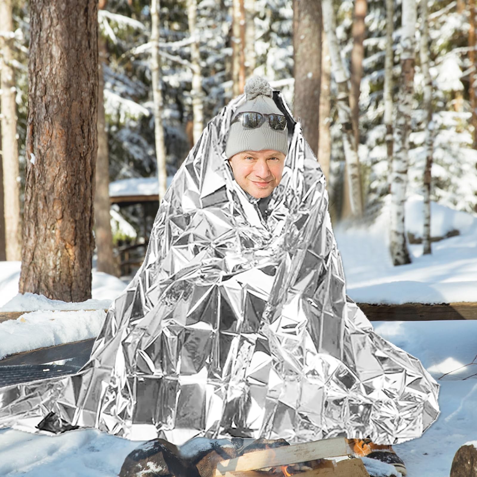 10 Pack Emergency Mylar Thermal Blankets – 84″x52″ Durable Space Blankets for…