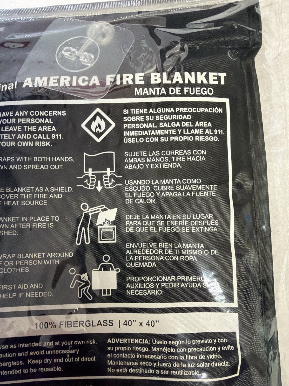 1 – Emergency Fire Blanket 40×40” Fireman Commercial Road Grade Never Expires