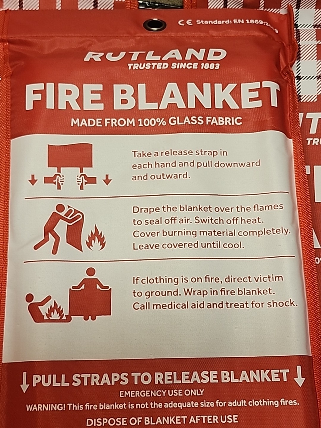 4 Pack: Rutland Fire Blanket for Home and Kitchen Emergency – 40″ x 40″ Blanket