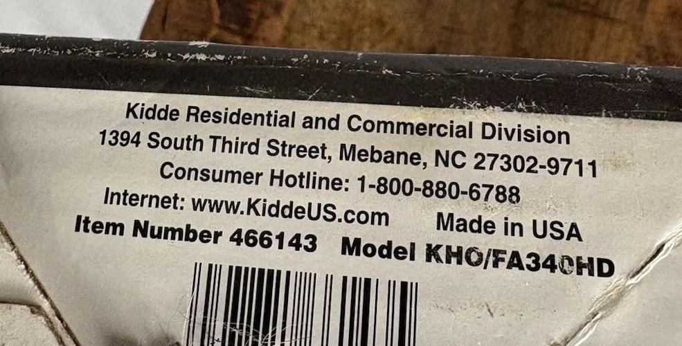 Kidde Fire Extinguisher Unsealed
