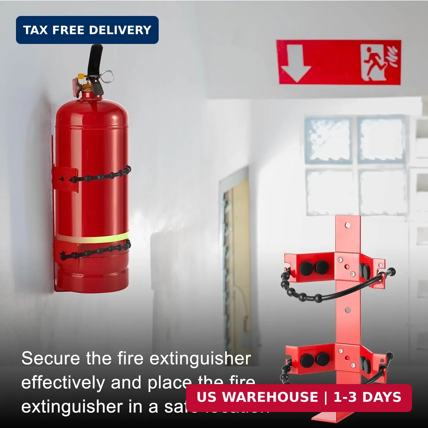 RattanView 2 Pcs Fire Extinguisher Mount Bracket Adjustable, Supports up to 2.5