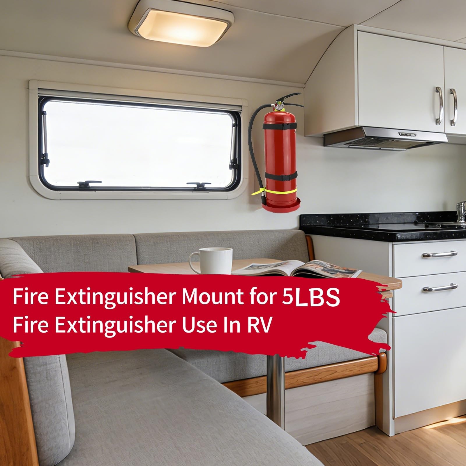 Wall Mounted Fire Extinguisher Mount Bracket For 5 Pound Home Car RV Truck