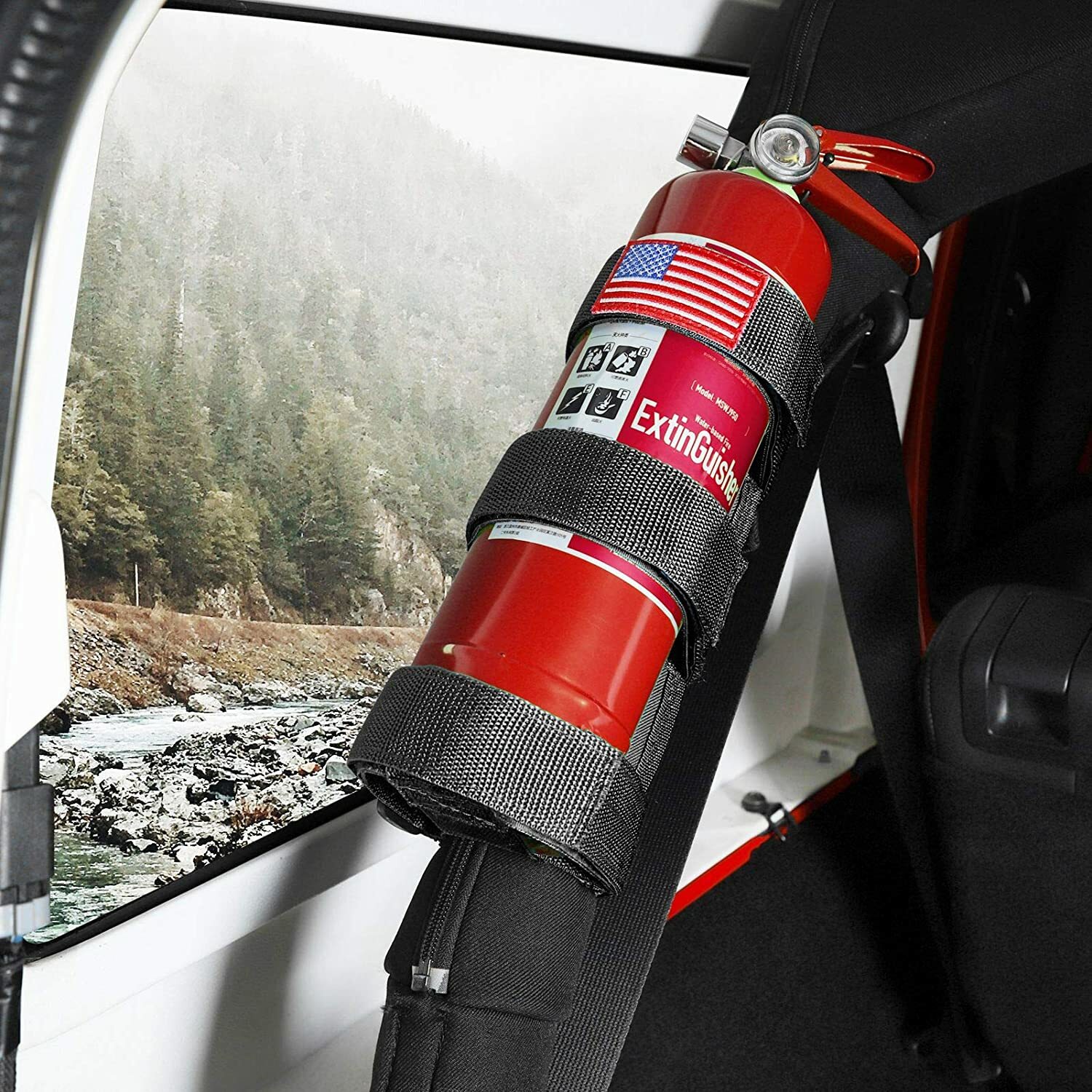 Car Roll Bar Fire Extinguisher Holder Mount Bracket for Jeep Wrangler TJ JKU JL