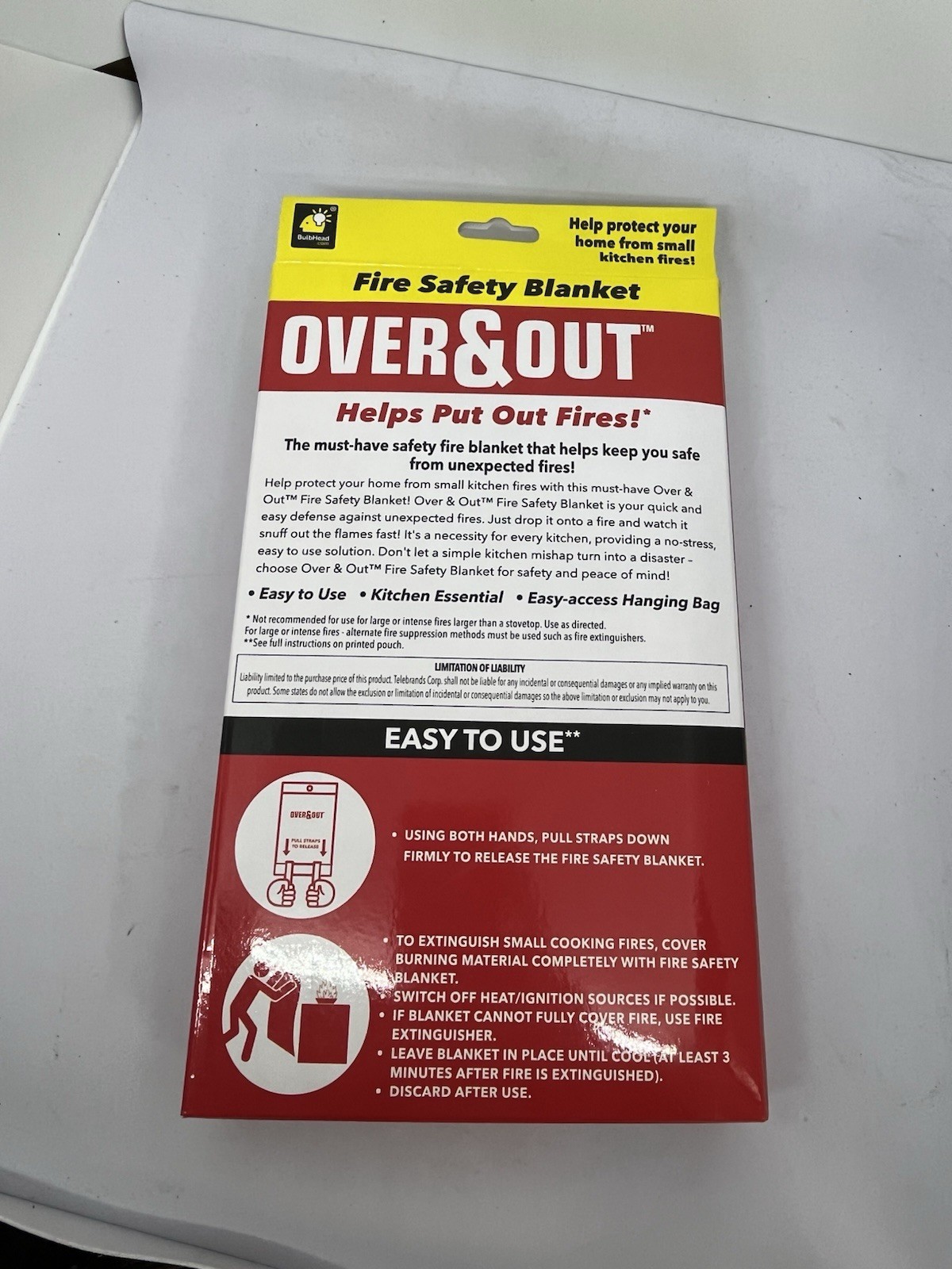 Fire Safety Blanket Over and Out (AS SEEN ON TV) 39.37″ x 38.18″