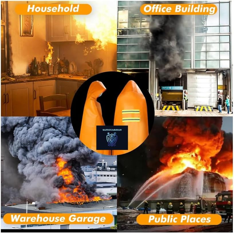 Fireproof Blanket Fire Cloak | Hooded Fire Blanket | Emergency Fire Blankets for