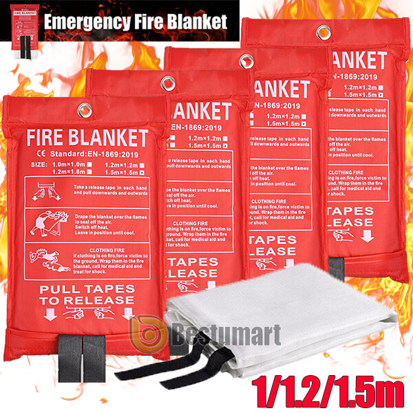 XXL XL Large Fire Blanket Fireproof Home Kitchen Office Caravan Emergency Safety