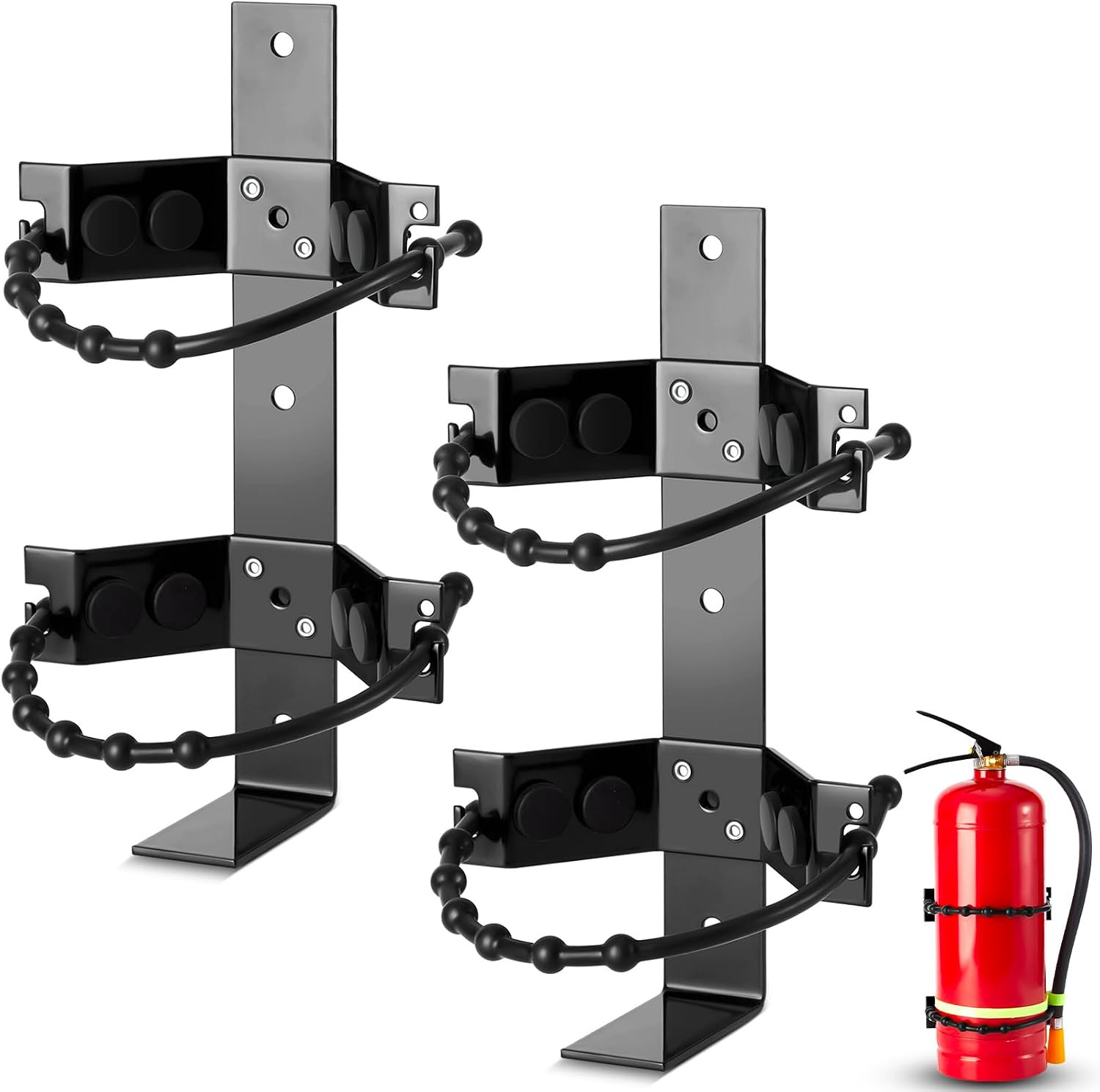 2 Pcs Fire Extinguisher Mount Bracket Adjustable, Supports up to 2.5 and 5Lb, He
