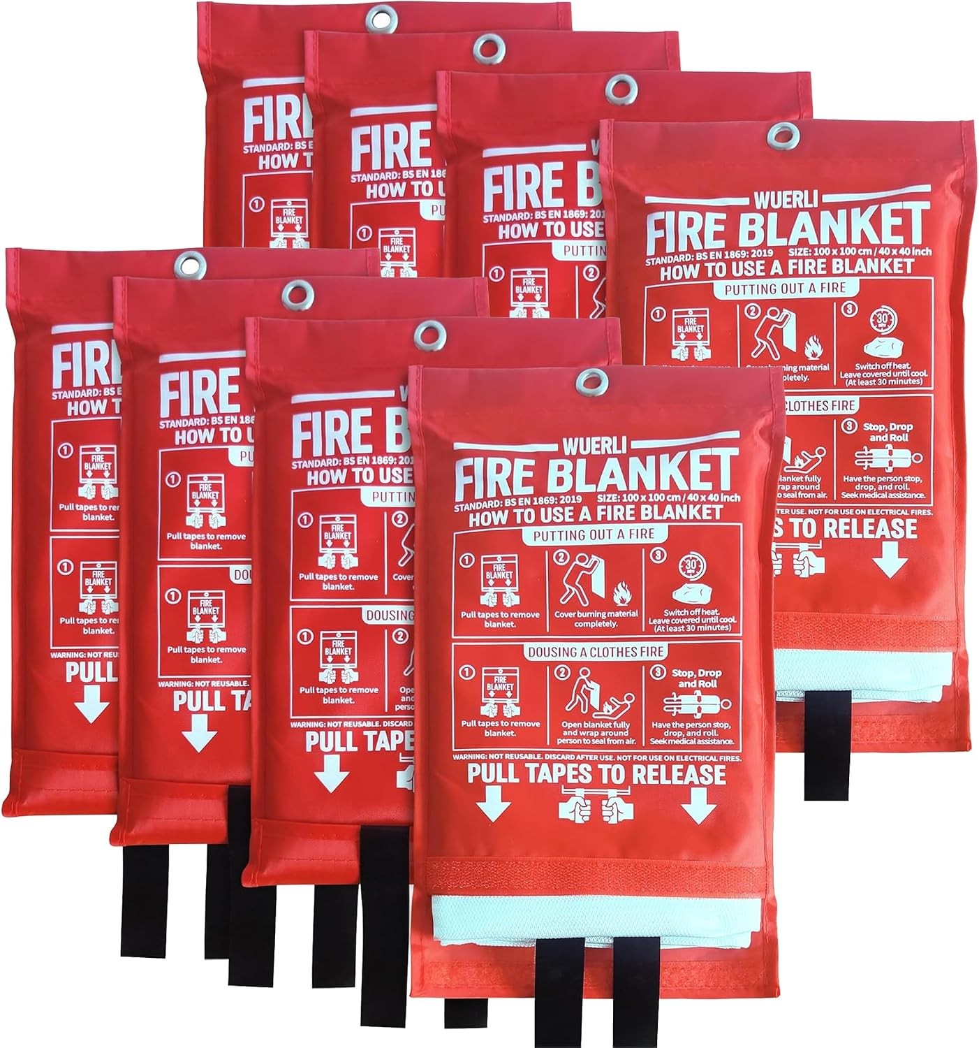 Fire Blanket Home & Kitchen,40″ x 40″,4 Pack,Emergency Fire Blanket