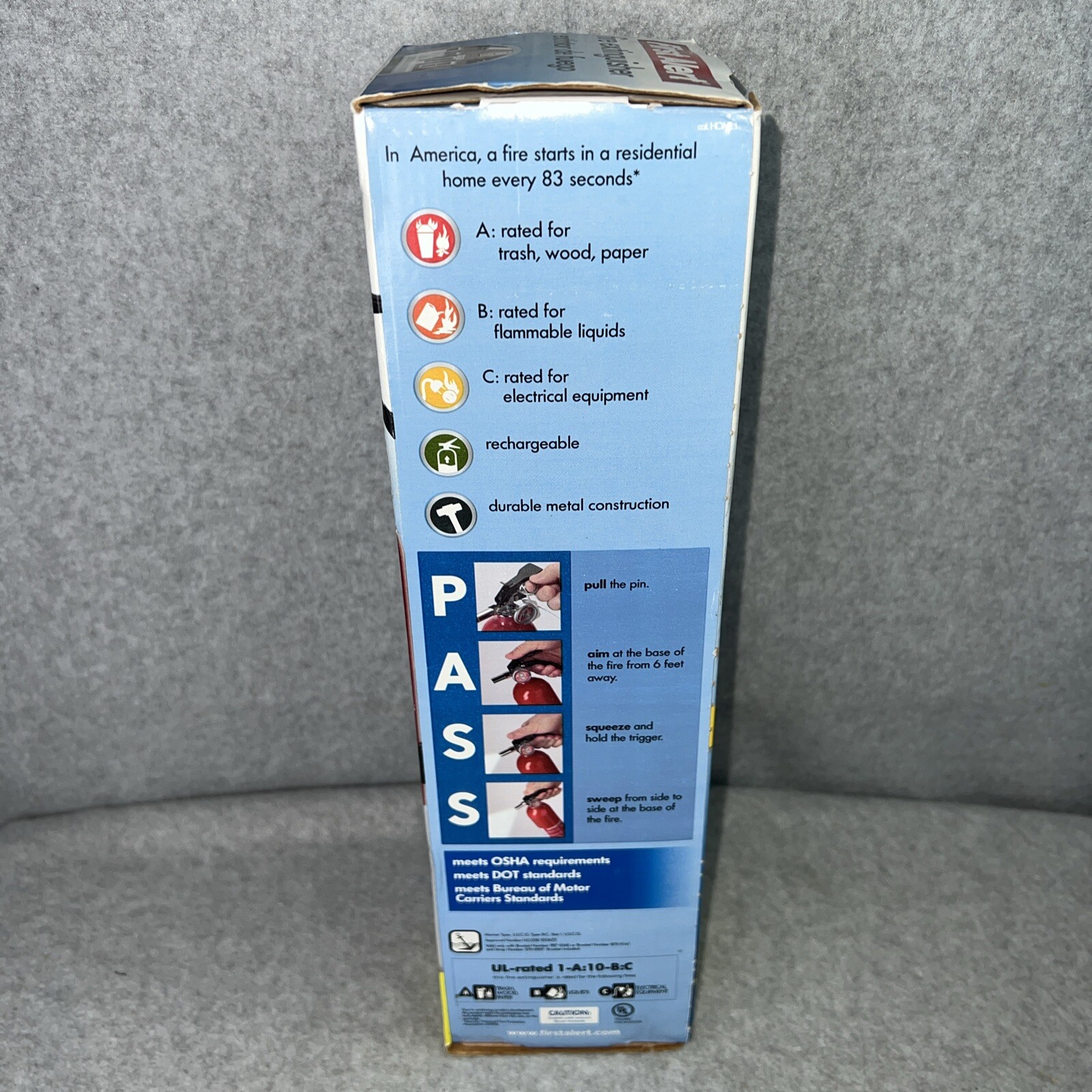 First Alert HOME1 Rechargeable Standard Home Fire Extinguisher UL Rated 1-A:10-B