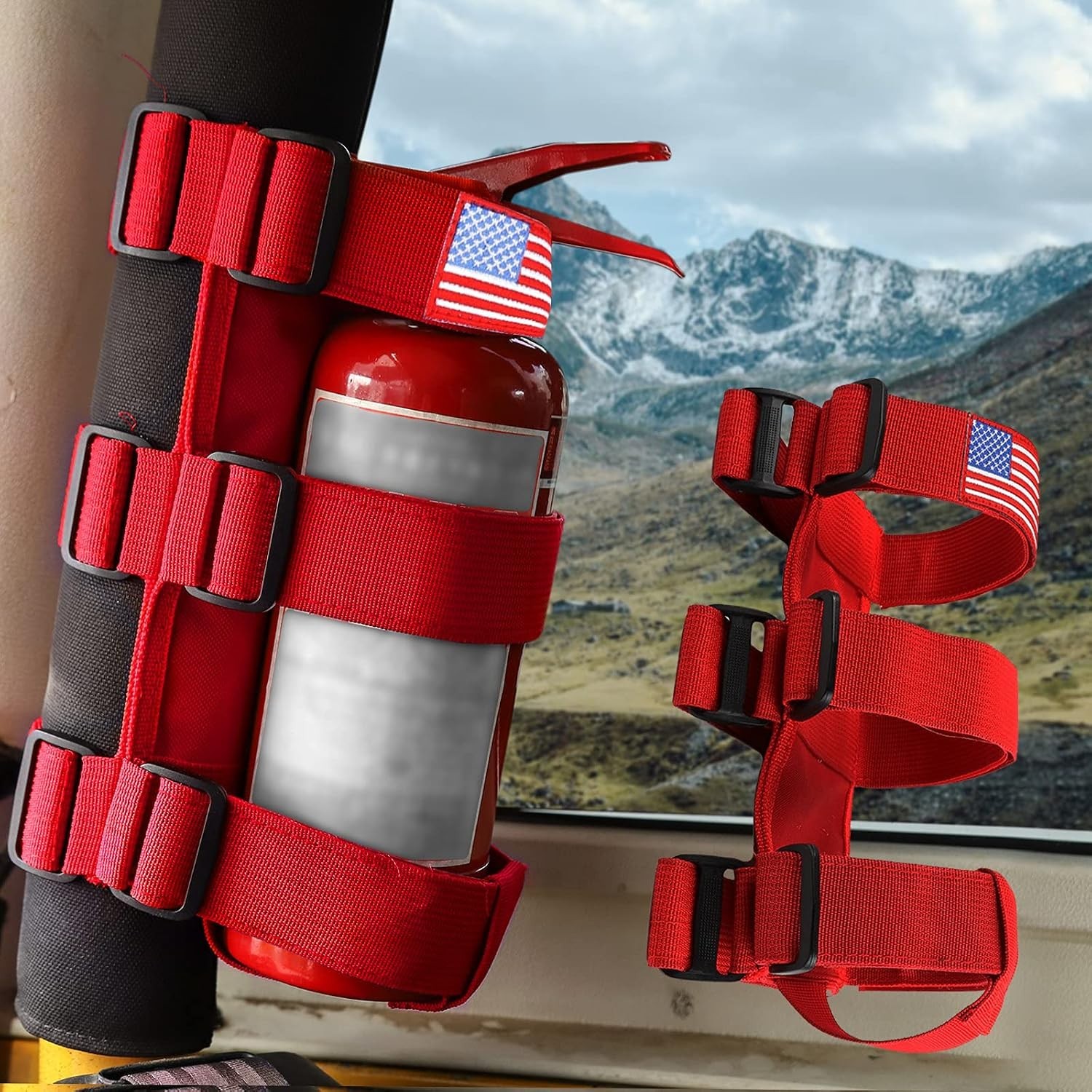 Adjustable Roll Bar Fire Extinguisher Mount Holder 3 lb for Jeep Wrangler Unl…