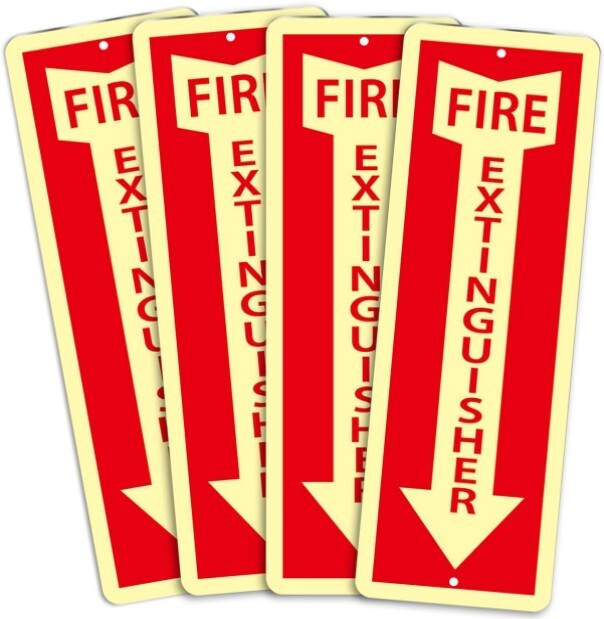 Fire Extinguisher sign metal And Fire Extinguisher sign plastic Glow in the Dark