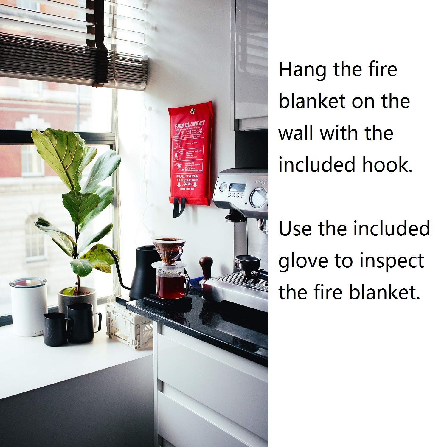 Fire Blanket For Home XL – 59 x 59 Fire Blankets Emergency For People Fire Re…