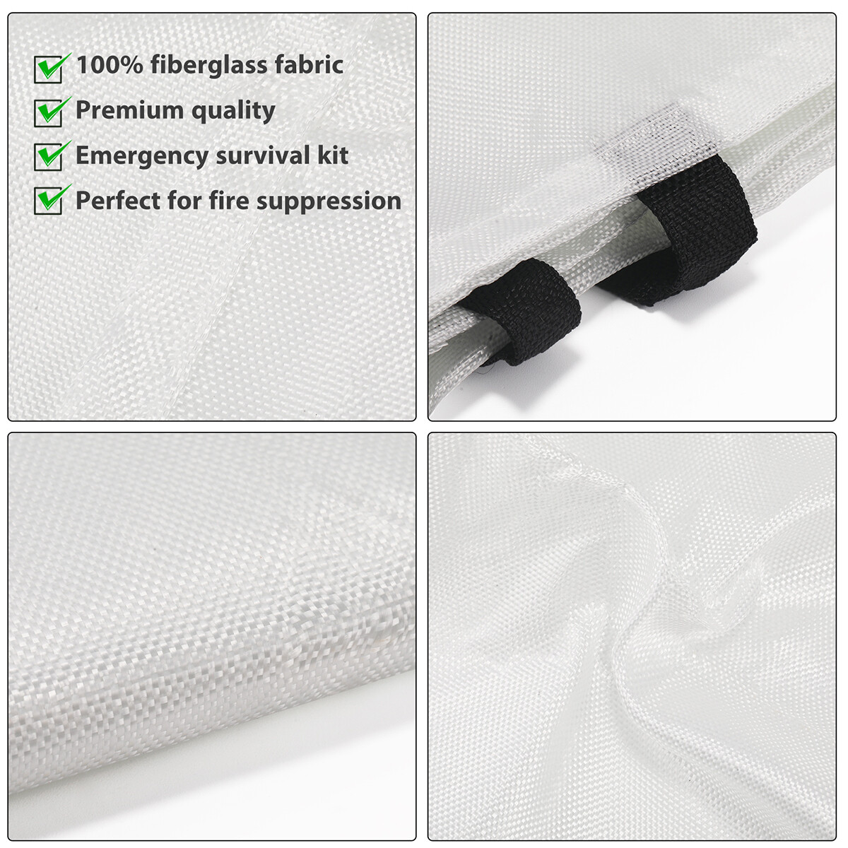 Large Fire Blanket Fireproof Quick-Release 1000°F Resistance fr Home Kitchen Car