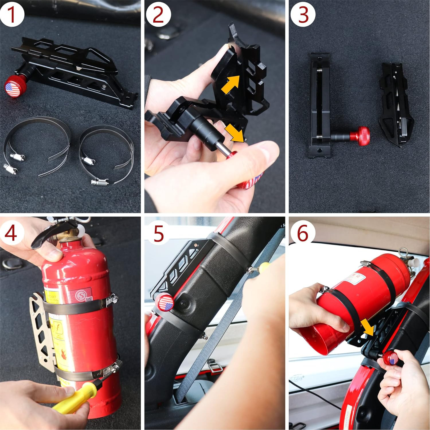 Adjustable Roll Bar Fire Extinguisher Mount Holder for Jeep Wrangler TJ